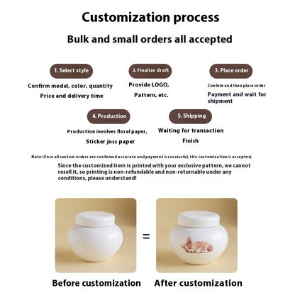 Pet Passing Away, Cremation, Funeral, Urn For Ashes, Teeth And Hair Storage Jar